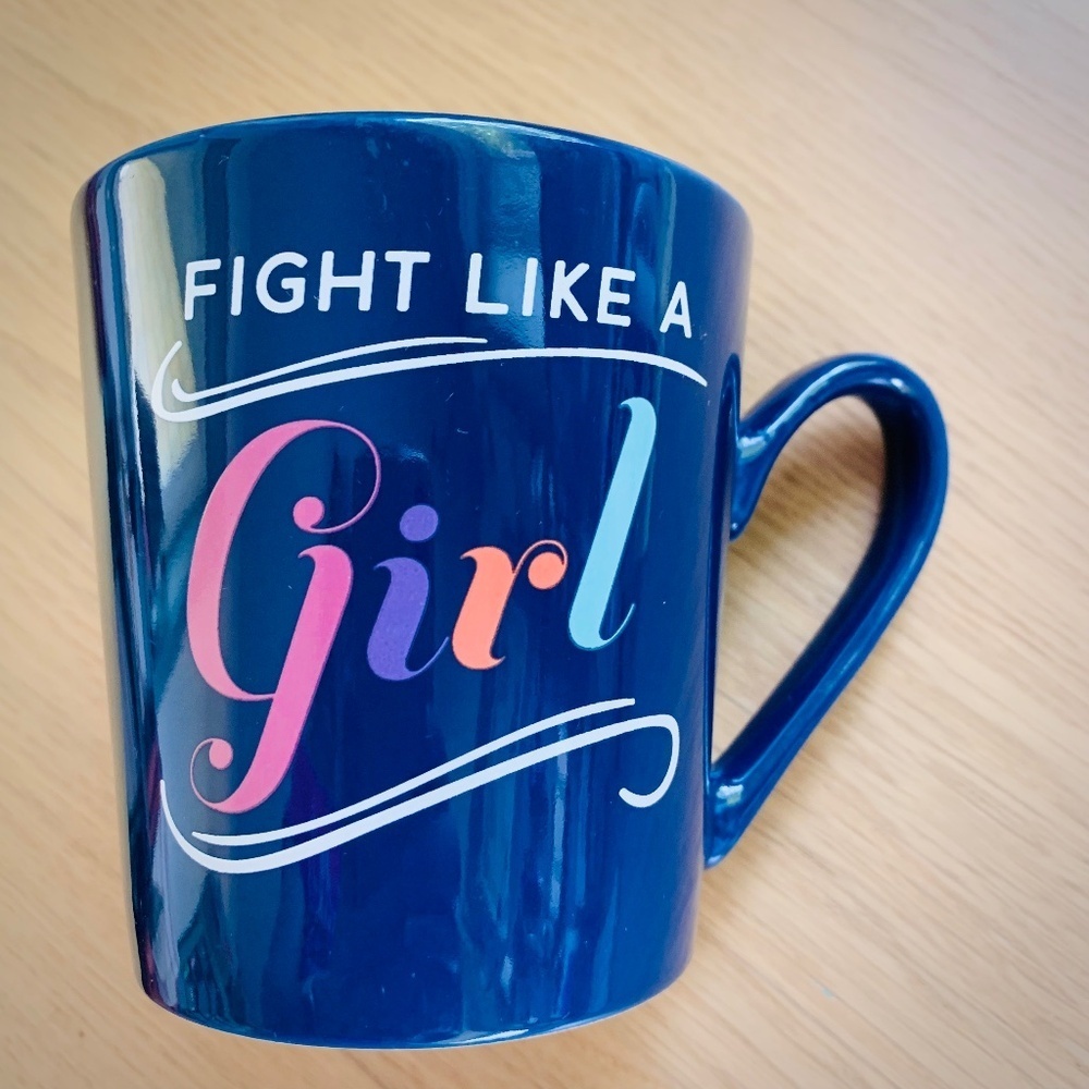Inspiring “Fight Like A Girl” Navy Coffee Mug